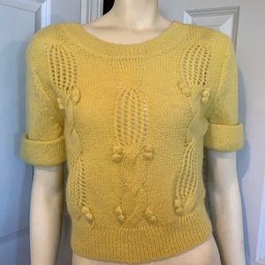 Anthropologie Yellow Crew Neck Sweater